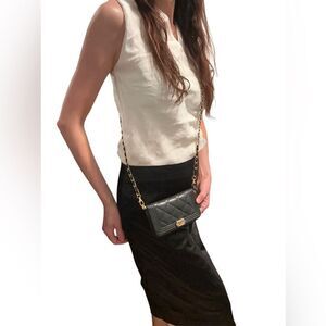 Chanel Black Quilted Wallet Gold Hardware